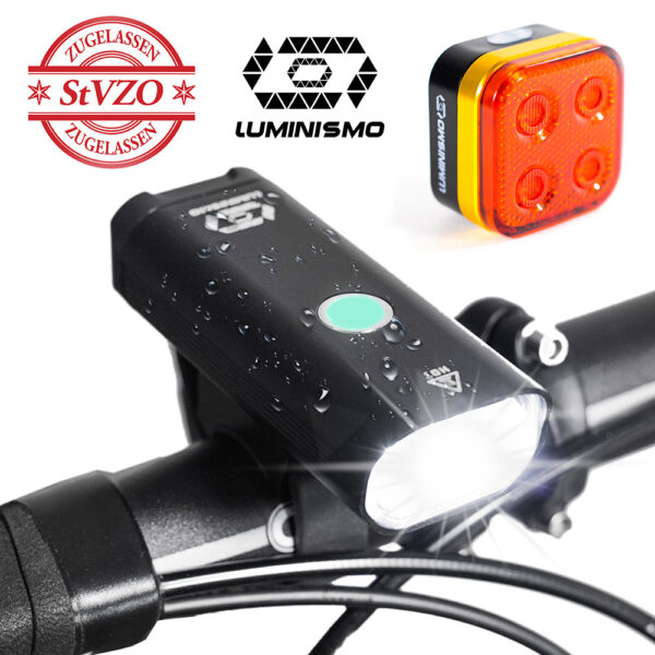 USB Fahrradlicht-Set LUMINISMO (Vorderlicht+Rücklicht)