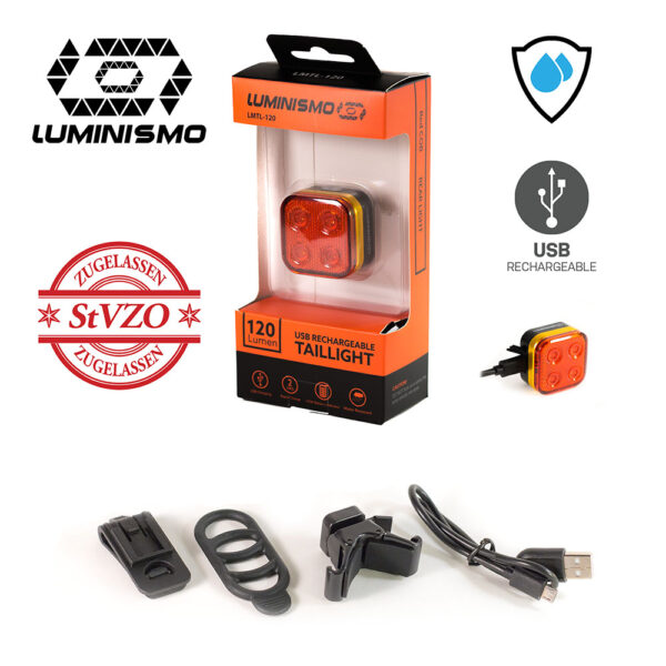 USB Rücklicht für Fahrrad LUMINISMO LMTL-120
